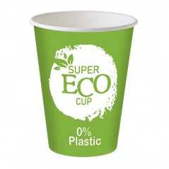 Vaso de cartón 12oz/30cl supereco 0% plástico Ĝ9x11cm. personalizado a todo color