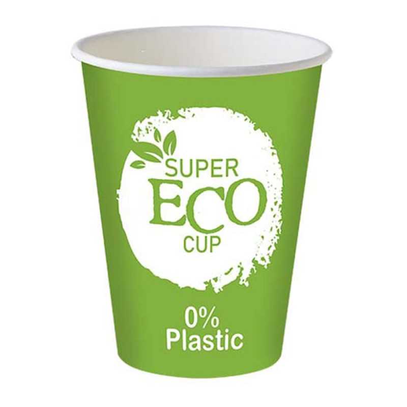 Vaso de cartón 12oz/30cl supereco 0% plástico Ĝ9x11cm. personalizado a todo color