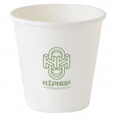 Vaso de cartón blanco personalizado 4oz/100ml, con capa interior PE, Ĝ6,2x6,2cm. marcado a un color