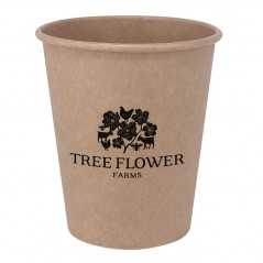 Vaso de cartón marrón personalizado 6oz-7oz/180ml, con PLA compostable Ĝ7,3x7,6cm. marcado un color