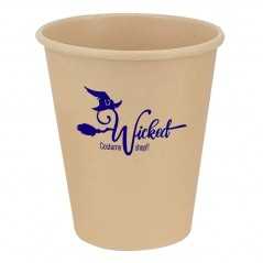 Vaso de cartón marrón personalizado 8oz/220ml, con PLA compostable Ĝ8x9cm. marcado un color