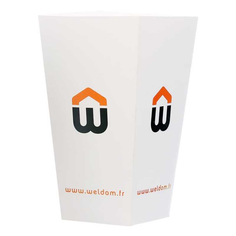 Vaso palomitas grande personalizado para 90g - 8x11x20,5cm. personalizado a todo color área completa