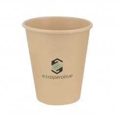 Vaso de cartón marrón personalizado 12oz/30cl, con capa interior PE Ĝ8x11,7cm. marcado un color
