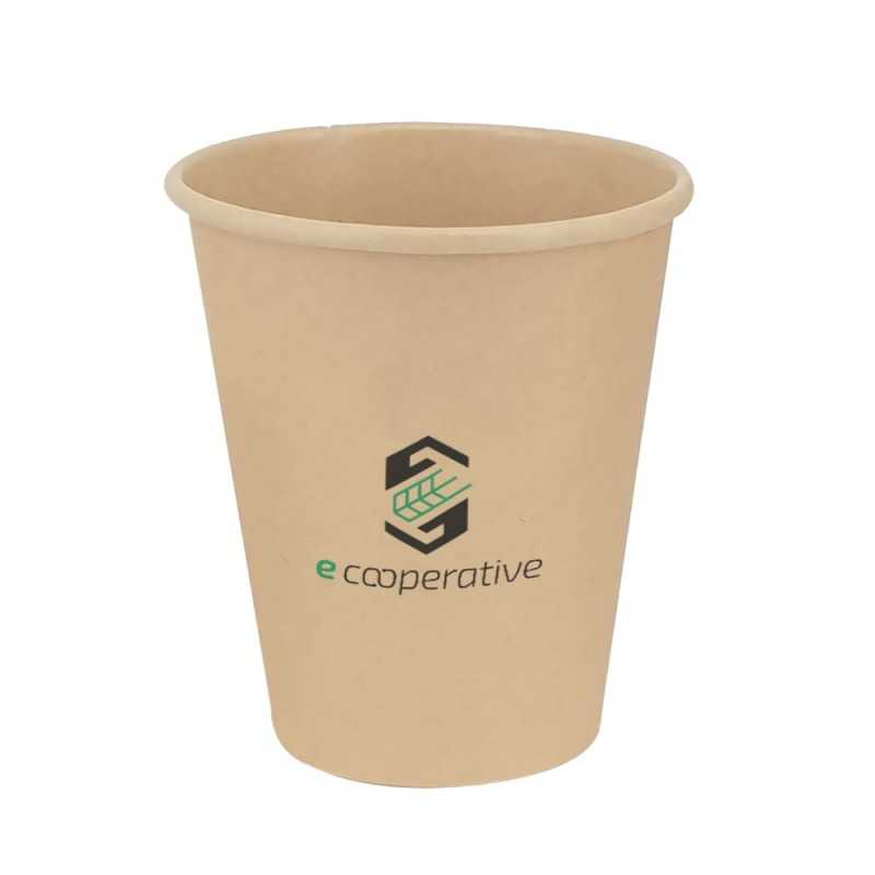 Vaso de cartón marrón personalizado 12oz/30cl, con capa interior PE Ĝ8x11,7cm. marcado un color