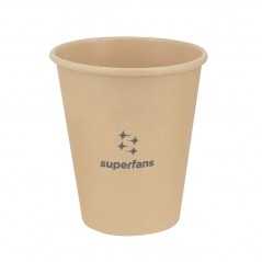 Vaso de cartón marrón personalizado 12oz/30cl, con PLA compostable Ĝ9x10,5cm. marcado un color