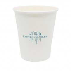 Vaso de cartón blanco personalizado 12oz/30cl supereco, 0% plástico. Ĝ9x11cm. marcado a un color
