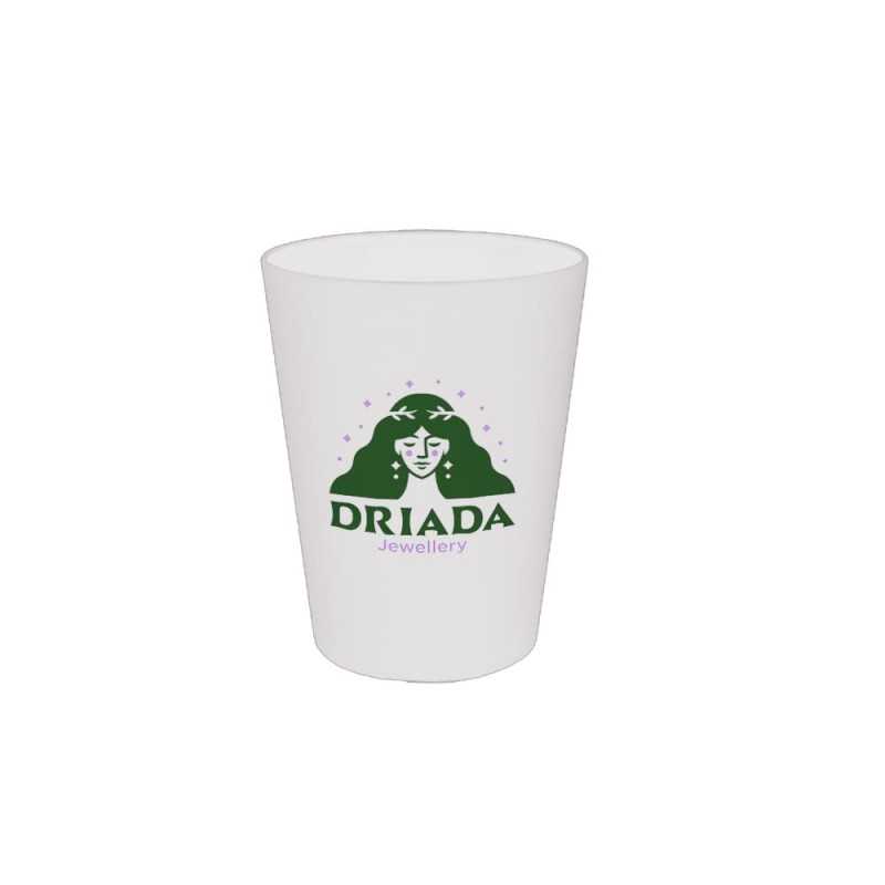 Vaso personalizado plástico translúcido 10 cl, PP. Ĝ5,5x7cm. marcaje circular 2 colores