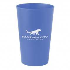 Vaso personalizado de plástico azul 30 cl, PP. Ĝ7,4x11cm. marcaje circular 1 color