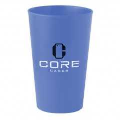 Vaso personalizado de plástico azul 30 cl, PP. Ĝ7,4x11cm. marcaje circular 2 colores