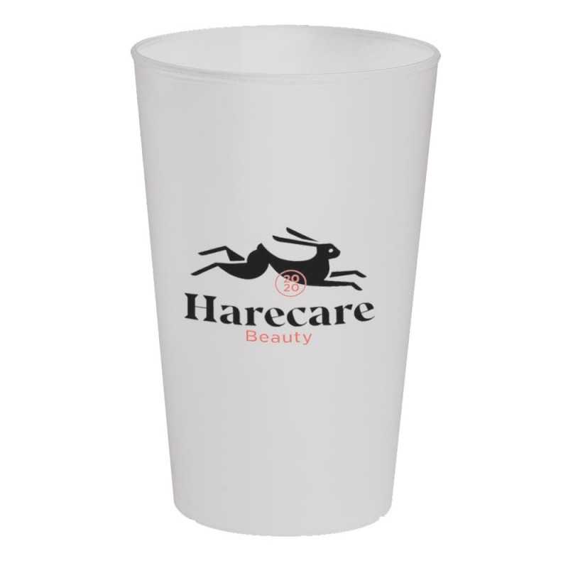 Vaso personalizado translúcido de plástico reutilizable 30 cl. a 2 colores