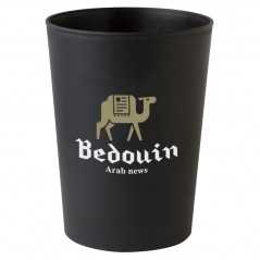 Vaso personalizado de plástico negro 50 cl, PP. Ĝ8,7x11,7cm. marcaje circular 2 colores