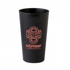 Vaso personalizado de plástico negro 60 cl, PP. Ĝ8,8x15,4cm. marcaje circular 1 color