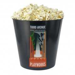 Cubo de palomitas personalizado a todo color. vaso de plástico XXL 2,5l. 16,3x16,3cm. zona completa