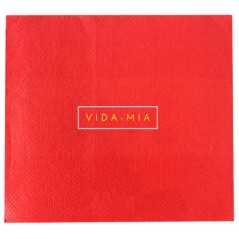 Servilleta personalizada doble punto 20x20 roja dp20. Impresa a 2 colores