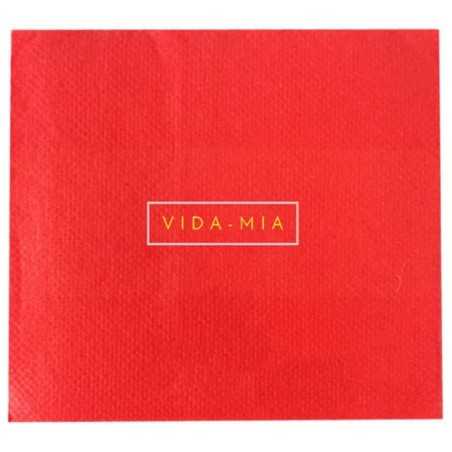 Servilleta personalizada doble punto 20x20 roja dp20. Impresa a 2 colores
