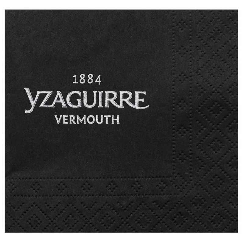 Servilleta negra personalizada 20x20, 10cm plegada. Impresa a 1 color