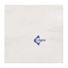 Servilleta blanca 2 capas personalizada 20x20,10cm plegada. Impresa 1 color