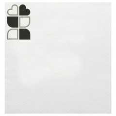 Servilleta blanca personalizada 33x33 (16,5cm) 2 capas. Impresa a dos colores.