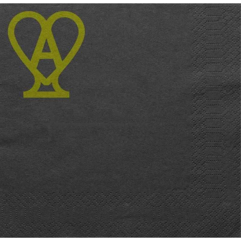 Servilleta negra personalizada 40x40 (20cm) 2 capas. Impresa a 1 color