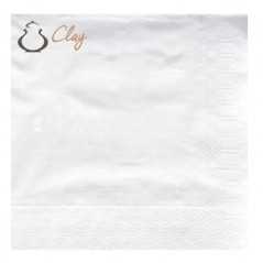 Servilleta blanca personalizada 40x40 (20cm) 2 capas. Impresa a 2 colores