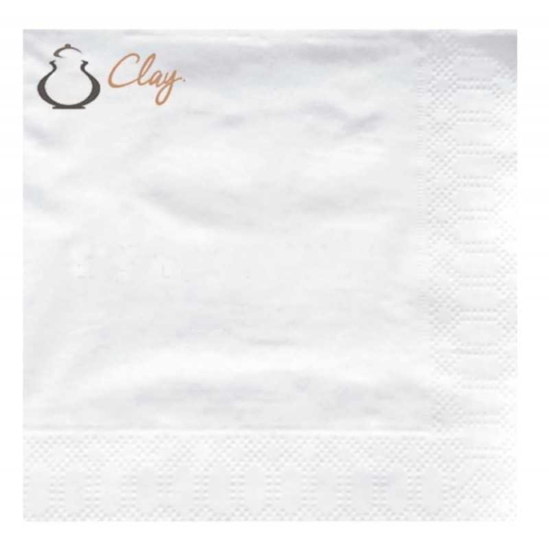 Servilleta blanca personalizada 40x40 (20cm) 2 capas. Impresa a 2 colores