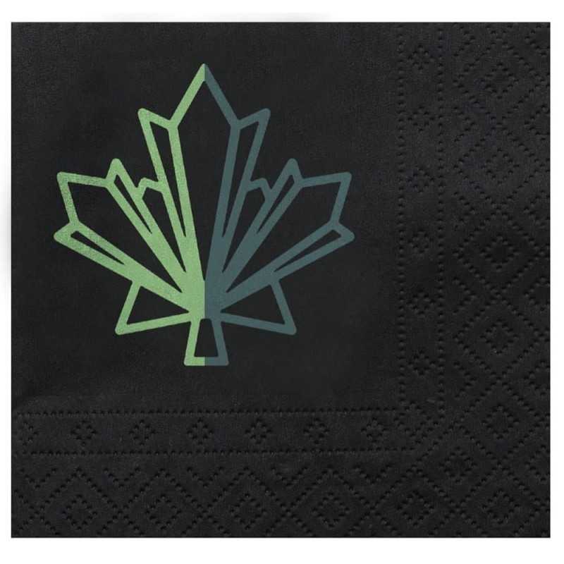Servilleta negra personalizada 40x40 (20cm) 2 capas. Impresa a 2 colores