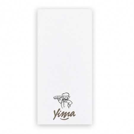 Servilleta canguro blanca para cubiertos 40x40 (10x20cm) doble P. 2 colores