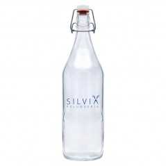 Botella de cristal personalizada de 1l con tapón gaseosa - 8,8x31cm. Marcada 1 color