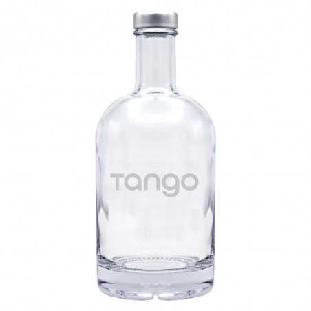 Botella cristal personalizada 70cl 9,7x21,5cm. Tapón rosca plata. Marcada láser