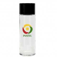 Botella cristal personalizada 50cl. Tapón alto. 68x218mm. Calca doble 5,5x5,5cm 3 colores