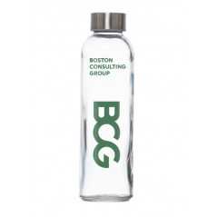 Botella de cristal personalizada 50cl. Tapón rosca plata - 6,3x22cm. Marcada 1 color
