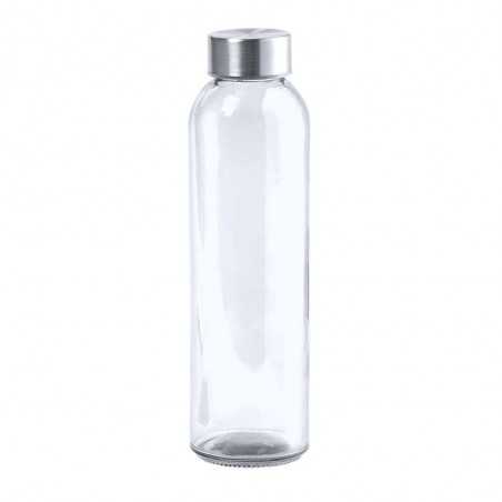 Botella de cristal personalizada 50cl. Tapón rosca plata - 6,3x22cm. Marcada 1 color
