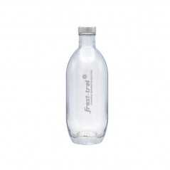 Botella de cristal personalizada de 370ml - 7x19,5cm. Tapón rosca plata. Marcada láser