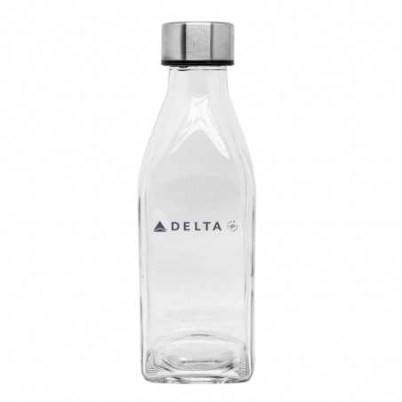 Botella cristal cuadrada personalizada 570ml, tapón plata - 7x21,2cm. Marcada 1 color