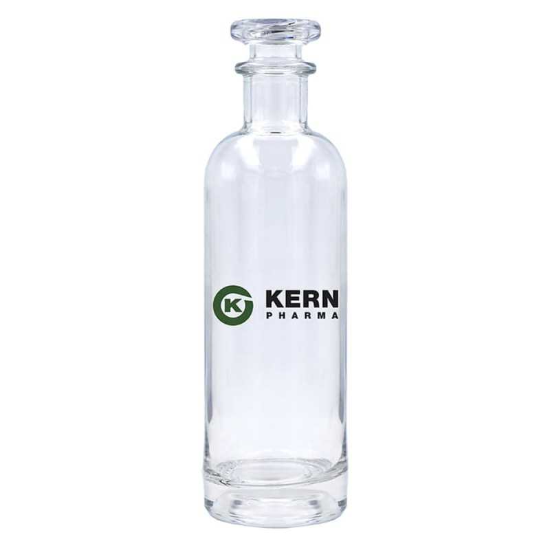 Botella cristal personalizada 50cl, tapón transparente - 7,2x23,8cm. Marcada 2 colores