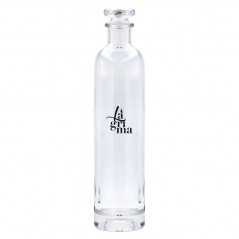 Botella de cristal personalizada 750ml con tapón transparente - 7,4x30cm. Marcada 1 color