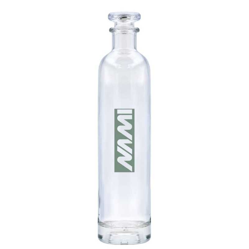 Botella cristal personalizada 750ml con tapón transparente - 7,4x30cm. 1 color vitrificado