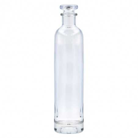 Botella de cristal personalizada 750ml, tapón transparente - 7,4x30cm. Marcada 2 colores