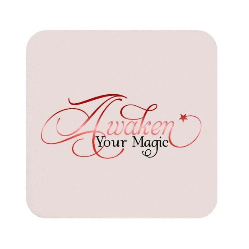 Posavasos personalizado cuadrado base blanca de 9 cm, 400g. Marcado a 2 colores con stamping de-luxe