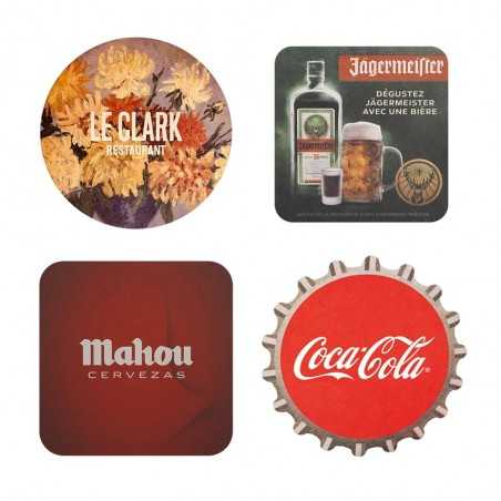 Posavasos personalizado cuadrado de 93x1,5 mm, 600 g. Marcaje en cuatricomía, zona completa, 2 caras