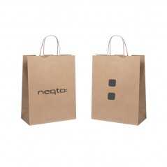 Bolsa de papel kraft personalizada con asa reforzada- 25x11x31cm. 1 color, 2 lados