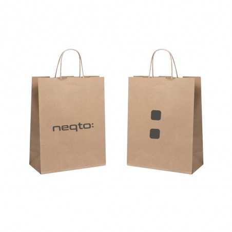 Bolsa de papel kraft personalizada con asa reforzada- 25x11x31cm. 1 color, 2 lados