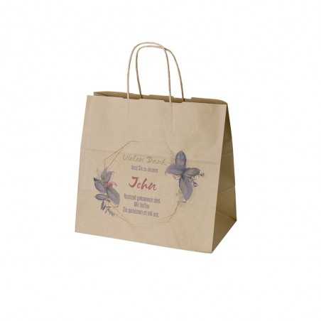 Bolsa personalizada kraft con asa reforzada - 30x18x29cm. Impresión a todo color a 1 lado