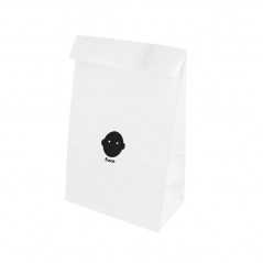 Bolsa pequeña personalizada de papel blanca sin asa - 14x8x24cm. Marcada 1 color en un lado