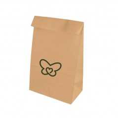 Bolsa pequeña personalizada de papel kraft sin asa - 14x8x24cm. Marcada 1 color en un lado