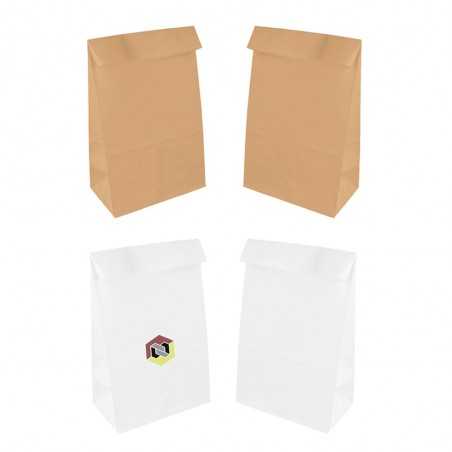 Bolsa pequeña personalizada de papel kraft sin asa - 14x8x24cm. Marcada 1 color en un lado