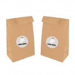 Bolsa pequeña personalizada de papel kraft sin asa - 14x8x24cm. Impresión a todo color a dos lados