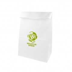 Bolsa mediana personalizada de papel blanco sin asa - 20x9x34,5cm. Marcada 1 color en un lado