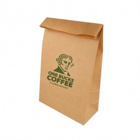 Bolsa mediana personalizada de papel kraft sin asa, - 20x9x34,5cm. Marcada 1 color en un lado