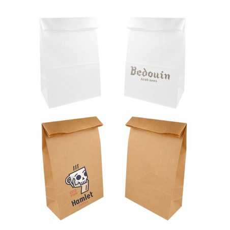 Bolsa mediana personalizada de papel kraft sin asa, - 20x9x34,5cm. Marcada 1 color en un lado